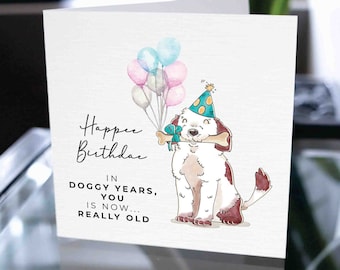 Tarjeta de cumpleaños para perro, tarjeta de cumpleaños de juego de palabras divertido, tarjeta de cumpleaños de perro, cumpleaños de perro, cumpleaños de perro divertido, regalo de cumpleaños de perro
