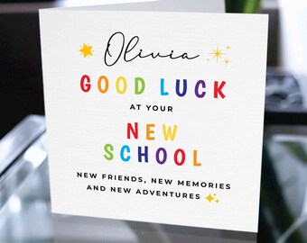 Nouvelle carte d’école personnalisée, nouvelle carte d’école, nouvelle carte d’école pour fils, nouvelle carte d’école pour fille, nouvelle école de garçon, nouvelle école de fille, nom personnalisé