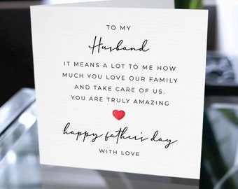 Happy Father's Day Card, Father's Day Card For Husband, Cute Father's Day Card For Husband, Card For Husband, Gift For Husband, For Husband