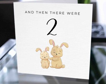 Custom Pregnancy Card, New Baby Card, And Then There Were Two, Baby Shower Card, Pregnancy Card, Baby Congratulations Card, Expecting Card