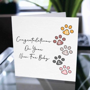 New Fur Baby Card, Custom Pet Card, Congratulations On Your New Best Friend, New Dog, New Cat, New Pet, Furry Friend, Pet Adoption Card