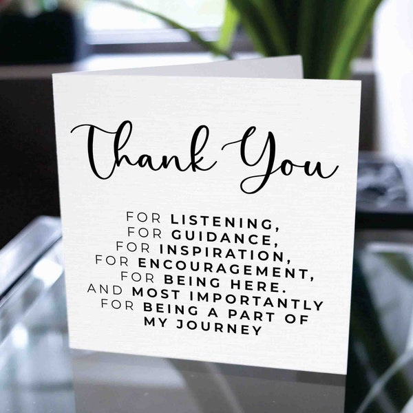 Thank You Card, Thank You Card for Friend, Appreciation Card, Mentor Thank You Card, Appreciation Card for Teacher, Thank You Gift