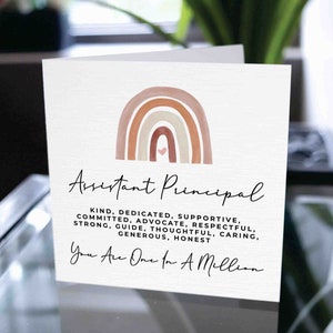 Assistant Principal Thank You Card, Thank You Card for Assistant Principal, Assistant Principal Appreciation Card, Assistant Principal Gift