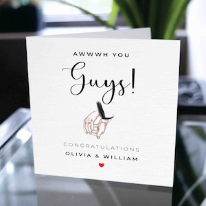 Félicitations pour votre carte de fiançailles, carte de fiançailles félicitations, carte de mariage personnalisée, carte de fiançailles personnalisée, carte de félicitations