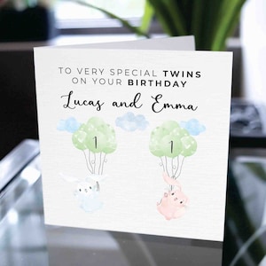 Carte d’anniversaire personnalisée pour jumeaux, carte de joyeux anniversaire pour les jumeaux, carte d’anniversaire personnalisée pour les jumeaux, cadeau d’anniversaire pour les jumeaux, pour les jumeaux