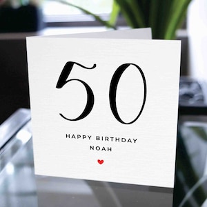 Carte personnalisée 50e anniversaire, carte joyeux 50e anniversaire, 50e anniversaire carte pour fils, cinquantième anniversaire carte, cadeau pour fils, cadeau pour un ami