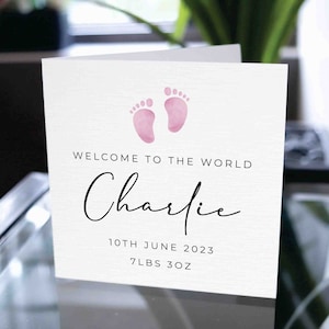 Bienvenue dans le monde carte personnalisée, carte de nom personnalisée pour bébé nouveau-né, nouvelle carte bébé, carte personnalisée pour bébé nouveau-né, carte bébé, cadeau nouveau-né
