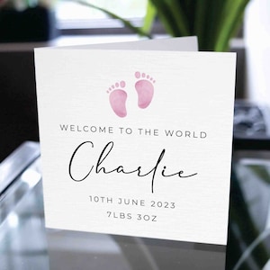 Welcome To The World Custom Card, Newborn Baby Custom Name Card, New Baby Card, Personalized Newborn Baby Card, Baby Card, Newborn Gift