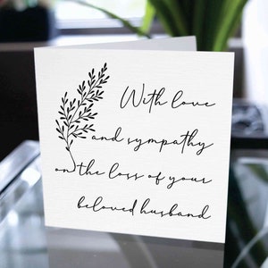 Carte d’amour et de sympathie, carte de sympathie la plus profonde, carte de sympathie pour la perte du mari, carte de condoléances, carte de grief, carte de deuil