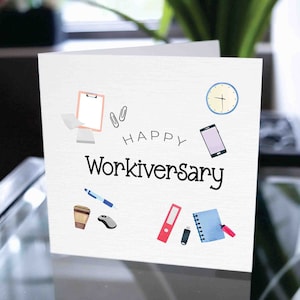 Feliz aniversario de trabajo, tarjeta de agradecimiento corporativo, tarjeta de agradecimiento al personal, tarjeta de agradecimiento a los empleados, tarjeta de agradecimiento empresarial