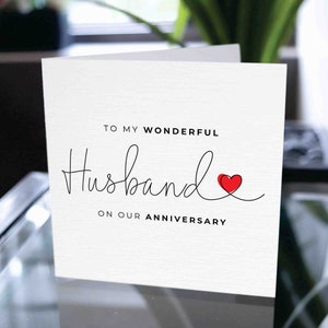 Tarjeta de aniversario de bodas para el esposo, tarjeta de aniversario de bodas, tarjeta de aniversario, regalo de aniversario de bodas, para el esposo, de la esposa