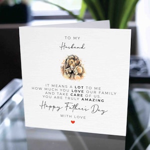 Carte de fête des pères heureuse, carte de fête des pères pour mari, carte de fête des pères mignonne pour mari, carte pour mari, cadeau pour mari, pour mari