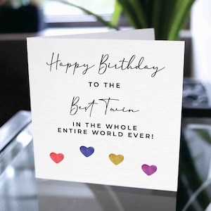 Carte d’anniversaire de jumeaux, carte de joyeux anniversaire pour les jumeaux, meilleure carte d’anniversaire de jumeaux, cadeau d’anniversaire pour les jumeaux, pour frère, sœur jumelle