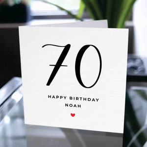 Carte d’anniversaire personnalisée 70e, joyeux 70e anniversaire carte, 70e anniversaire carte pour fils, carte d’anniversaire soixante-dixième, cadeau pour fils, cadeau pour un ami