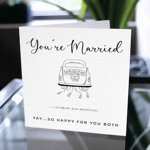 Cartão de parabéns de casamento engraçado, cartão de parabéns para ponte e noivo, cartão de noivado engraçado para amigo, cartão de dia de casamento de primo