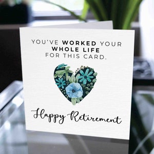 Carte de retraite heureuse, cadeau de retraite, carte de retraite pour employé, carte de retraite pour collègue, carte de retraite pour collègue, papa, maman