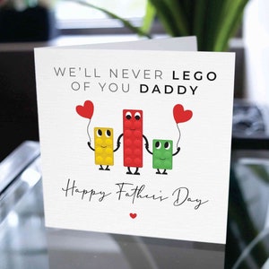 Cartão de feliz dia dos pais Lego, cartão de dia dos pais para o pai, cartão fofo do dia dos pais para o papai, cartão para o pai, cartão para o papai, cartão para o papai