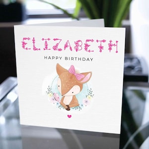 Biglietto di buon compleanno della renna, biglietto di buon compleanno personalizzato, biglietto di compleanno personalizzato, biglietto di compleanno personalizzato, regalo di compleanno per ragazza