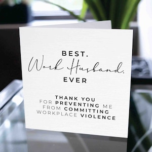 Meilleure carte de mari de travail, carte pour mari, cadeau pour mari, merci collègue, merci collègue, carte pour lui, appréciation du mari