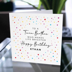 Personalisierte Zwillinge Geburtstagskarte, alles Gute zum Geburtstagskarte für Zwillingsbruder, benutzerdefinierte Geburtstagskarte für Zwillingsbruder, Geschenk für Zwillingsbruder