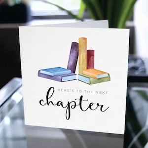 Here's To The Next Chapter Card, Corporate New Chapter Card, Staff New Chapter Card, Employee New Chapter Card, Business New Chapter Card