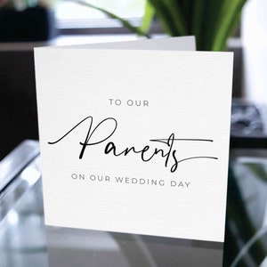 Tarjeta de boda para padres, tarjeta de agradecimiento de boda, para nuestros padres en el día de nuestra boda, regalo de boda para padres, tarjeta del día de la boda, boda