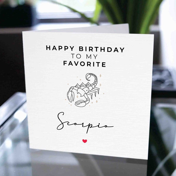 Scorpio Zodiac Birthday Card, Birthday Card For Scorpio, Happy Birthday Scorpio Card, Birthday Card for Astrology Signs, For Him, For Her