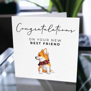New Dog Card, Pet Card, Congratulations On Your New Best Friend, New Puppy, Fur Baby, New Pet, Furry Friend, Dog Adoption Card