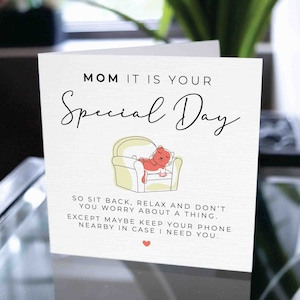 Mother&#39;s Gift Card, Funny Card for Mom, Mother&#39;s Day Card For Mother, Birthday Card For Mom, Birthday Gift For Mom, Mothers Day Gift