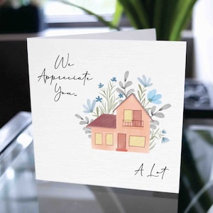 Merci de nous avoir aidés à déménager, carte de remerciement, carte d'appréciation, carte de remerciement pour l'agent immobilier, carte de remerciement pour l'agent immobilier