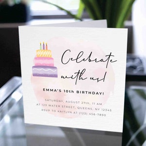 Carte d'invitation personnalisée, Cartes d'invitation pour un événement, Faire-part de fête d'anniversaire, Carte d'invitation d'anniversaire personnalisée, Vous êtes invité