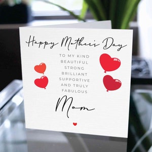 Tarjeta feliz del día de la madre, tarjeta del día de la madre para mamá, tarjeta del día de la madre para mamá, linda tarjeta del día de la madre para la madre, lindo regalo del día de la madre