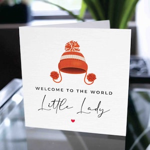 Welcome To The World Little Lady Card, Newborn Baby Girl Card, Baby Girl Gift, Baby Girl Card, New Baby Gift, Welcome Baby Card