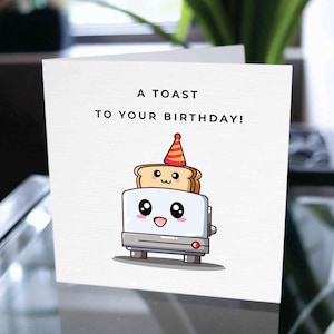 Funny Happy Birthday Card, A Toast To Your Birthday, Foodie Birthday , Birthday Card Gift, Card For Him, Cute Birthday, Birthday Greeting