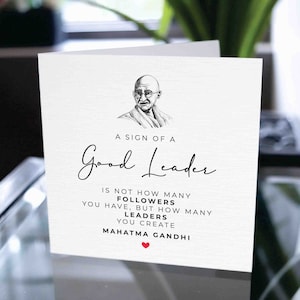 Citação de Gandhi, cartão de agradecimento do líder, cartão de agradecimento para o chefe, cartão de agradecimento ao líder, cartão de agradecimento do chefe, presente do chefe, presente do líder