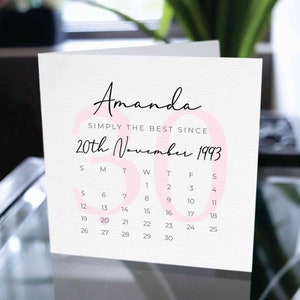 Birthday Card For Girl, Happy Birthday Card for Girl, Customized Birthday Card, Personalized Birthday Card, Calendar Birthday Card Gift