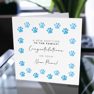 Nieuwe huisdierkaart, huisdierkaart, gefeliciteerd met uw nieuwe beste vriend, nieuwe hond, nieuwe kat, bontbaby, nieuw huisdier, harige vriend, huisdieradoptiekaart