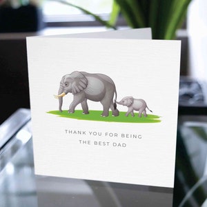 Danke, dass Sie der beste Papa sind, Vatertagskarte, ich liebe dich Papa, Geburtstagskarte für Papa, Dankeschön-Karte für Papa, süße Elefanten-Karte