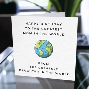 Joyeux anniversaire carte pour maman, carte d'anniversaire pour maman, cadeau d'anniversaire pour maman, plus grande maman du monde carte de fille