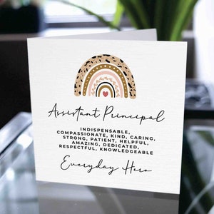 Assistant Principal Thank You Card, Thank You Card for Assistant Principal, Assistant Principal Appreciation Card, Assistant Principal Gift