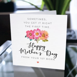Tarjeta feliz del día de la madre del primogénito, tarjeta del día de la madre del primer nacido, linda tarjeta del día de la madre para mamá, tarjeta para mamá, tarjeta para mamá
