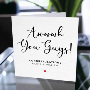Félicitations pour votre carte de fiançailles, carte de fiançailles félicitations, carte de mariage personnalisée, carte de fiançailles personnalisée, carte de félicitations