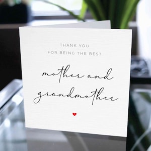 Merci d'être la meilleure carte mère et grand-mère, carte de fête des mères, je t'aime maman, carte d'anniversaire pour maman, carte de remerciement pour maman
