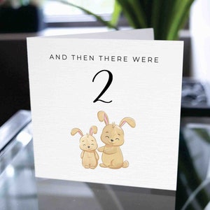 Benutzerdefinierte Schwangerschaftskarte, neue Babykarte, und dann waren da zwei, Babypartykarte, Schwangerschaftskarte, Babyglückwunschkarte, Karte erwartend
