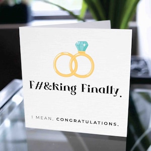 Mean And Sarcastic Congratulation Card, Card For Newly Married Or Engaged Couple, Engagement Card For Friend, Cousin Wedding Day Card