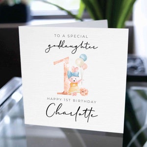 Joyeux 1er anniversaire carte à filleule, 1ère carte d'anniversaire pour filleule, première carte d'anniversaire pour filleule, cadeau pour filleule