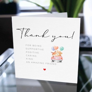 Carte de remerciement, carte de remerciement pour un ami, carte d'appréciation d'un ami, jolie carte de remerciement, carte d'appréciation pour un ami, cadeau de remerciement