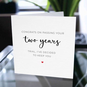 Tarjeta de segundo aniversario, regalo de segundo aniversario, tarjeta de 2do aniversario, regalo de 2do aniversario, tarjeta para él, tarjeta para ella, para él, para ella