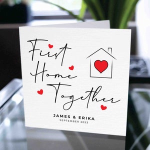 Aangepaste Housewarming Card, Happy 1st Home Together, First Home Together Card, intrekken met vriendkaart, intrekken met vriendinkaart