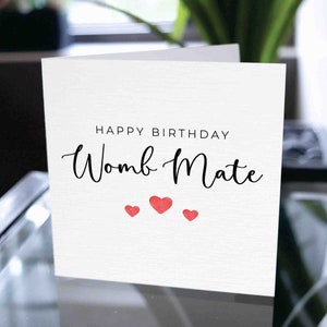 Carte d’anniversaire de jumeaux, carte de joyeux anniversaire pour les jumeaux, joyeux anniversaire Womb Mate, cadeau d’anniversaire pour les jumeaux, pour les jumeaux